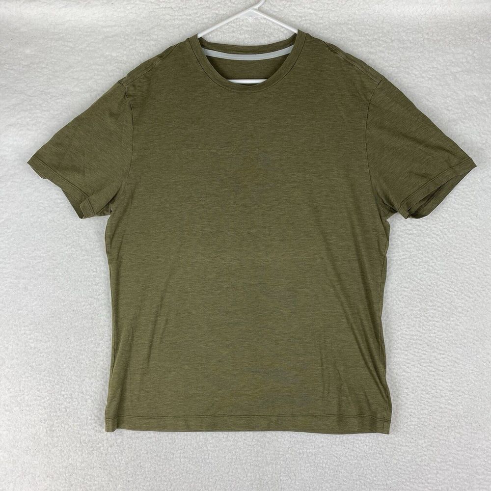 Lululemon Shirt Mens Size L‎ Green Short Sleeve Crewneck T Heather Activewear